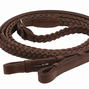 Henri de Rivel Advantage Plaited Reins - Oak Bark - 60