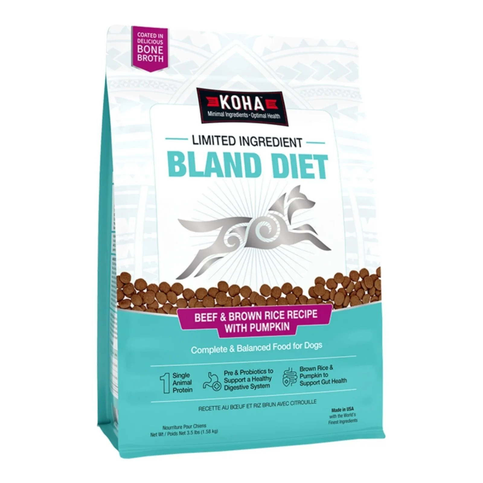 Koha Dog Limited Ingredient Bland Diet Beef Brown Rice, 3.5 lb