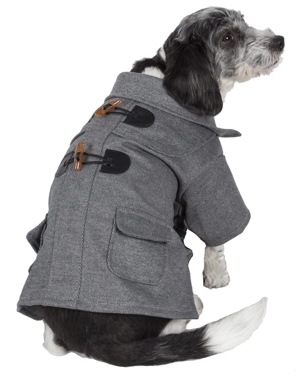 Pet Life ® 'Military Static' Rivited Fashion Collared Wool Dog Jacket Coat - Image 2