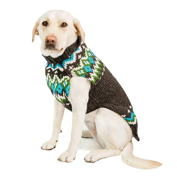 Charcoal Fairisle Wool Dog Sweater