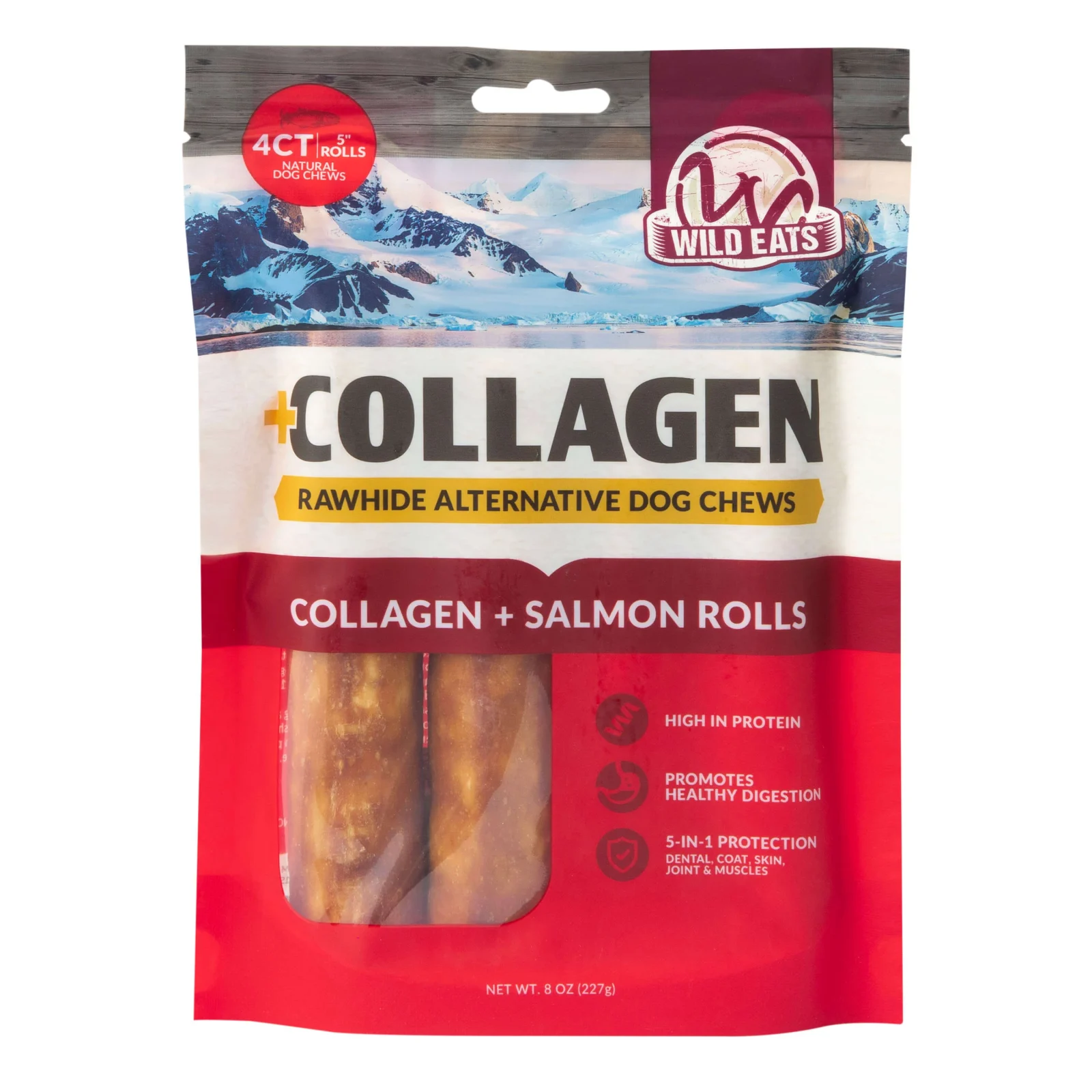 Wild Eats Salmon Flavored Collagen Retriever Adult Rolls