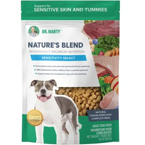 Dr. Marty Nature's Blend Freeze Dried Raw Dog Food for Sensitive Stomachs, 16 oz.