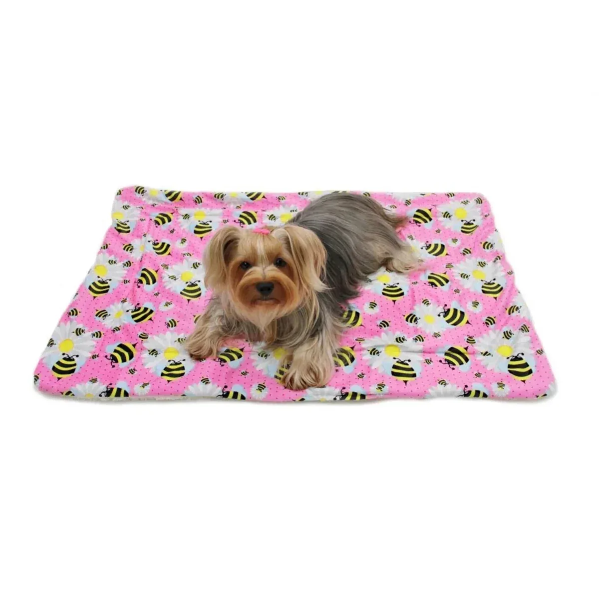Ultra Soft Minky/Plush Bumblebee and Flowers Blanket - Image 2
