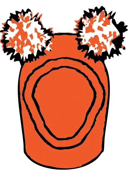 Pom Pom Sweater Hood - Orange - Image 2