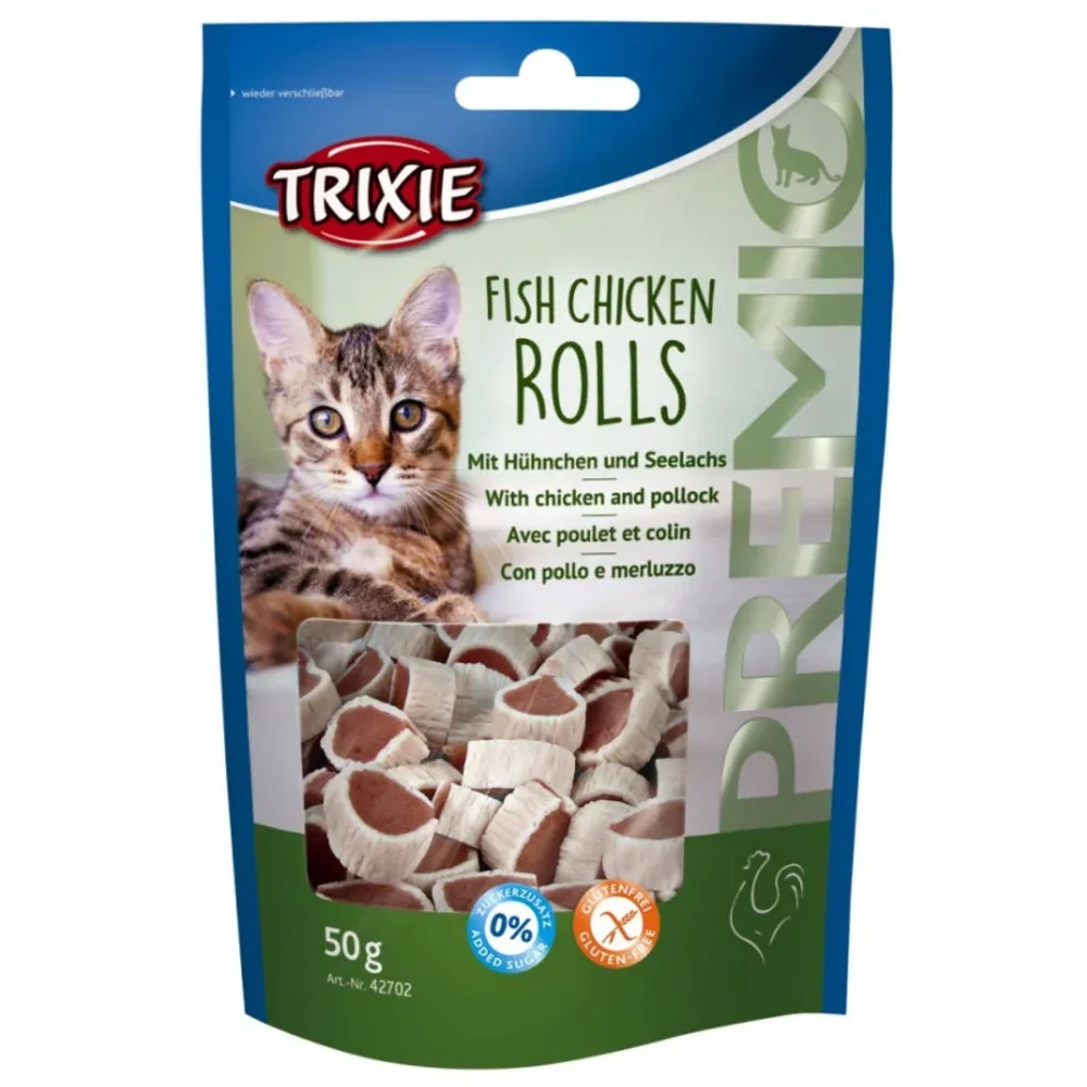 Trixie Premio Fish Chicken Rolls Treats, Signature Grain Zero 5 Flavor Lickable Creamy Cats Treat Combo - Image 2