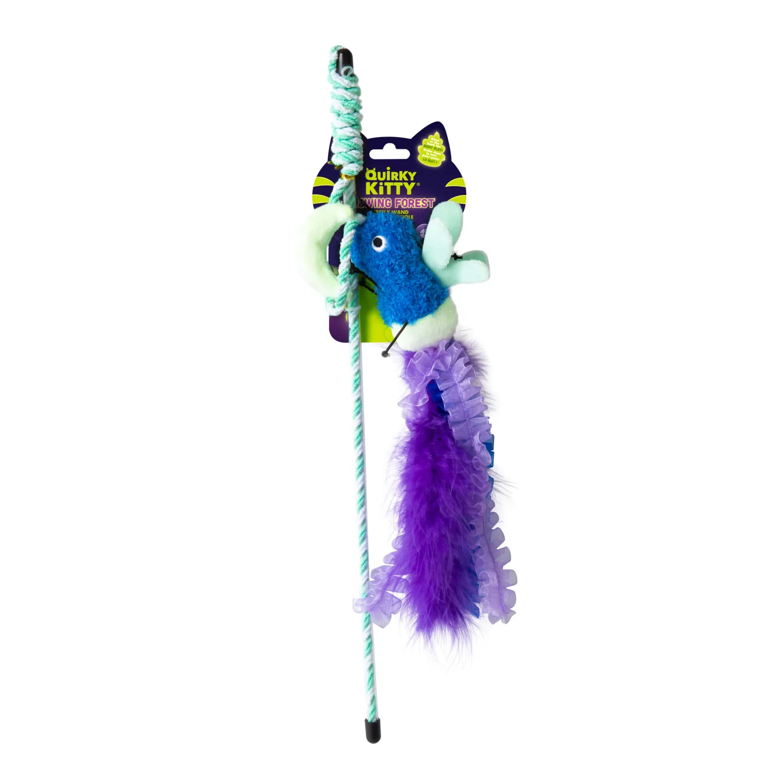 Quirky Kitty Firefly Wand – Glowing Cat Wand Toy with Catnip & Silvervine - Image 2