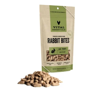 Vital Essentials Dog Freeze-Dried Grain-Free Rabbit Bites Dog Treats, 2 oz