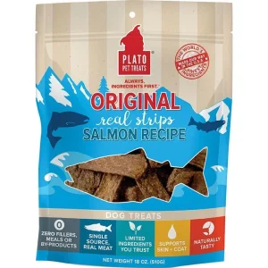 Plato Dog Strips Salmon 18 oz