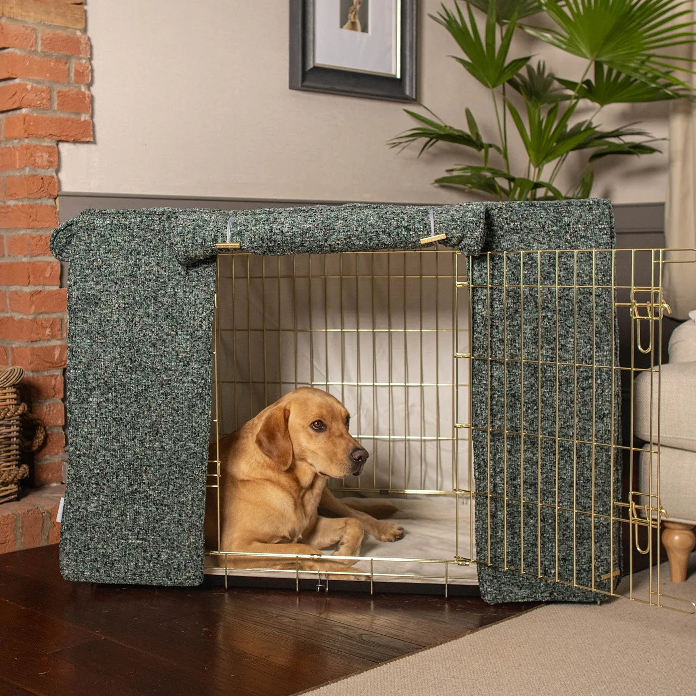 Dog Crate with Crate Cover in Emerald Minerals by Lords & Labradors - Image 2