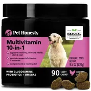 Pet Honesty Multivitamin 10-in-1 Chicken Flavored Soft Chews Daily Vitamin Supplement for Dogs