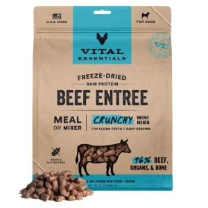 Vital Essentials Dog Freeze-Dried Raw Grain-Free Beef Entree Mini Nibs, 25 oz