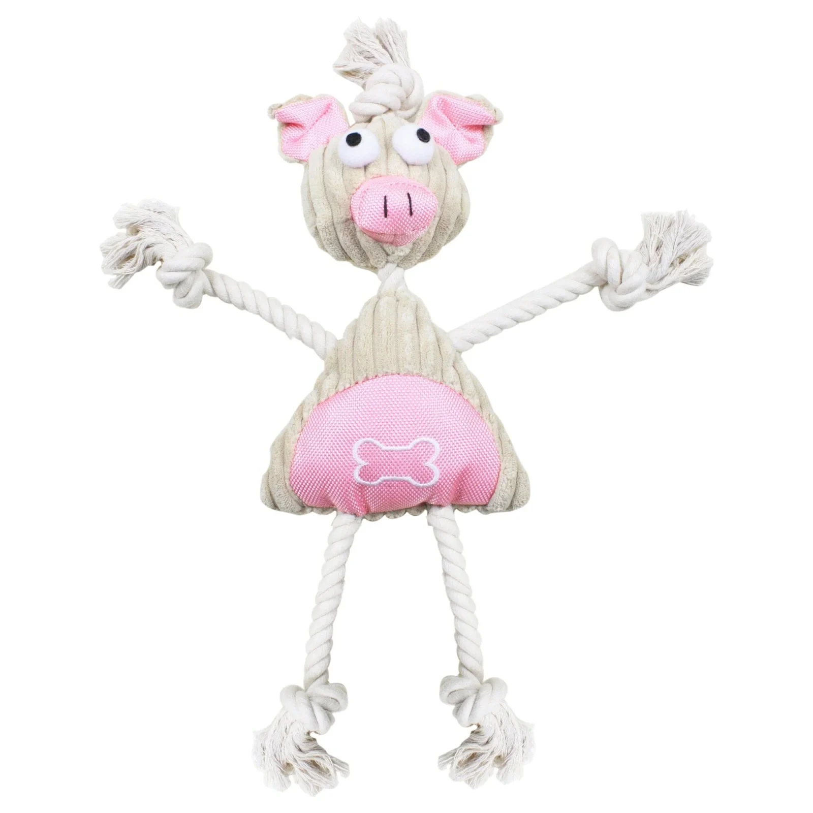 Pet Life ® 'Doll Mannequin' Natural Jute and Rope Squeak Dog Toy - Image 2