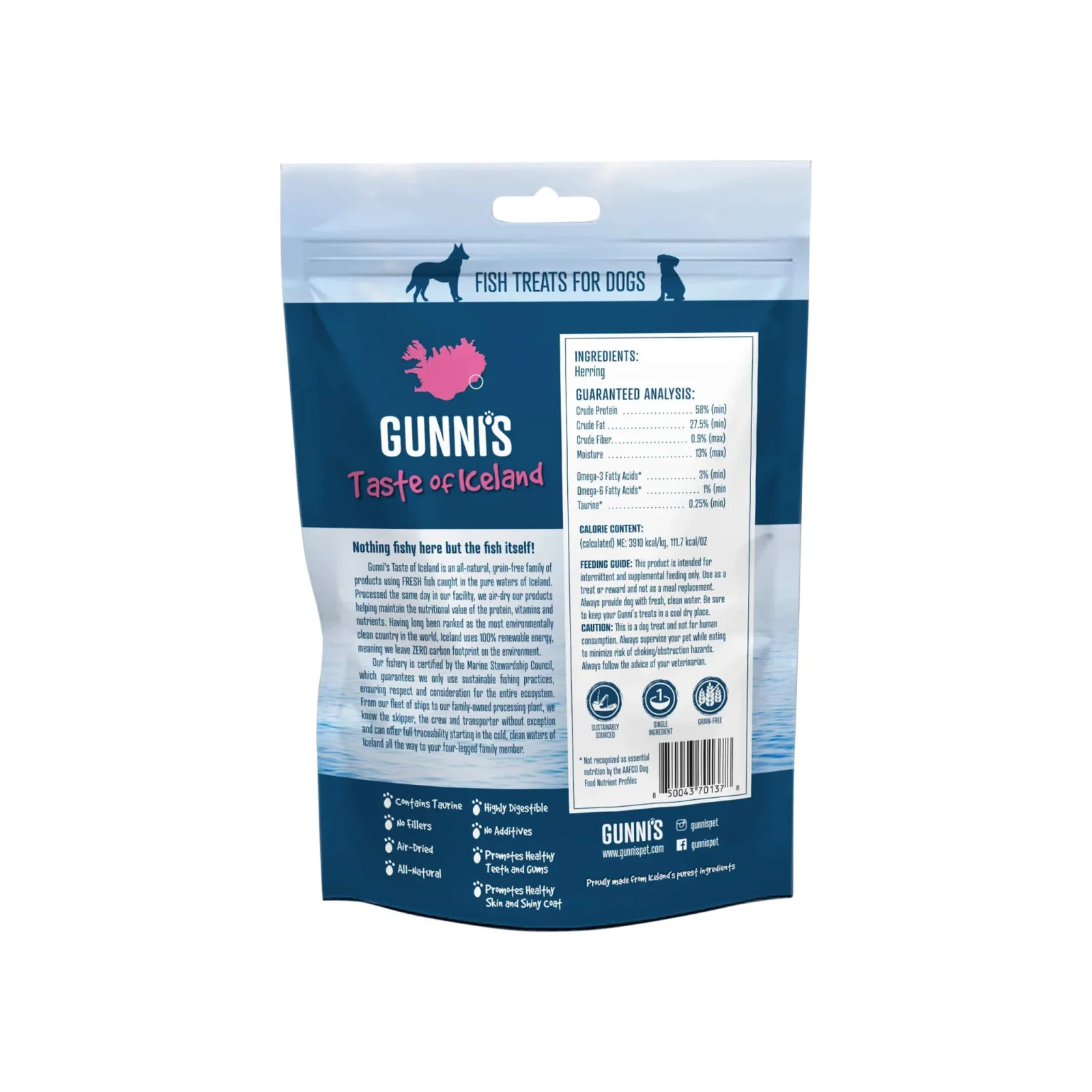 Gunni's Taste of Iceland Whole Fish Herring Dog Treats - Image 2