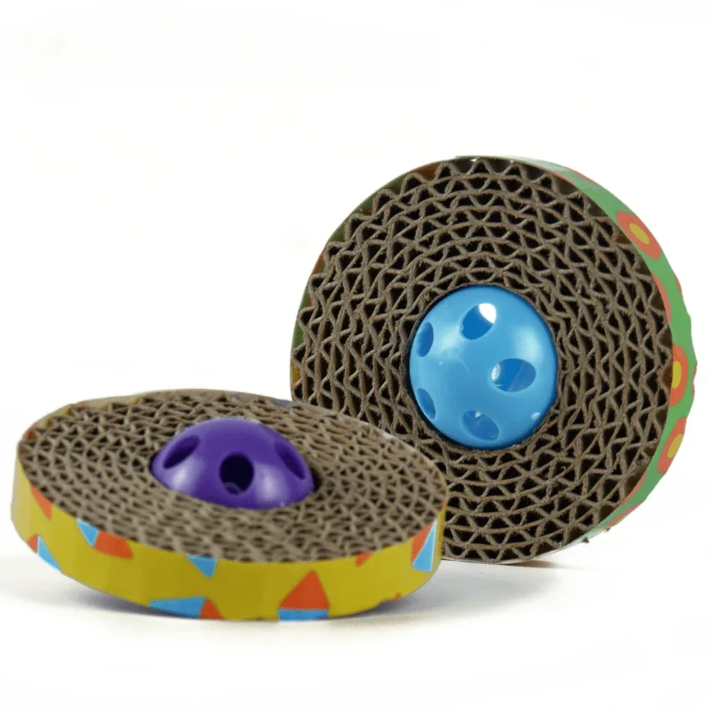 Outward Hound Spin & Scratch and Trixie Playing Rod with Plush Mouse Toy for Cats Combos - Image 2