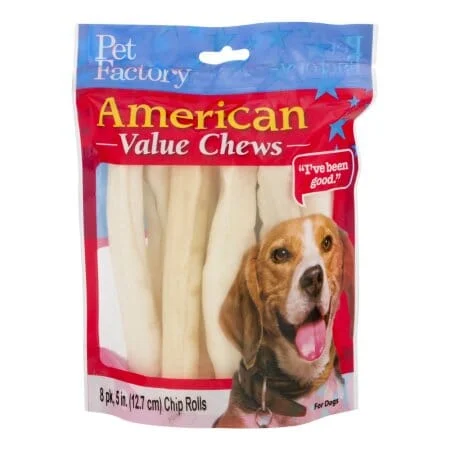 Pet Factory American Beefhide Natural Flavor Chip Rolls Natural Dog Chews - 5 Inch