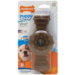 Nylabone Ring-Bone Puppy-Chew Chicken Flavored Teething Puppy Chew Dog Toy