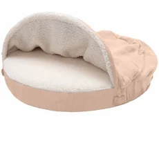 FurHaven Faux Sheepskin Snuggery Gel Top Foam Pet Bed - Cream (18") - Image 2