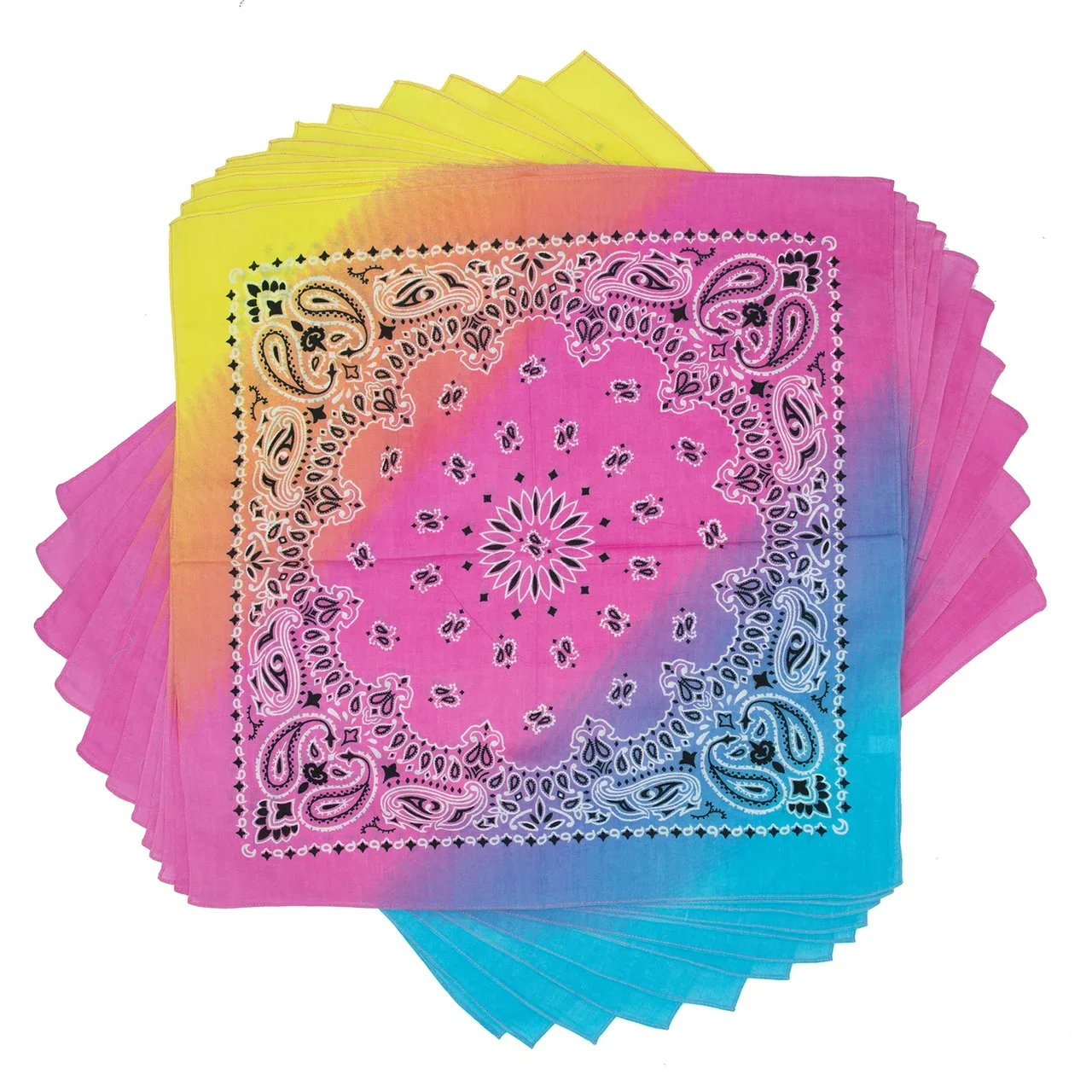 Pastel Paisley Bandana, 22 Inch, 12 Pack