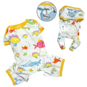 Klippo Ocean Pals Knit Cotton Dog Pajamas with D-Ring