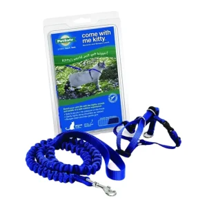 PetSafe Cat Come With Me Kitty Harness And Bungee Leash Royal, Blue Medium