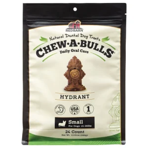 Redbarn Pet Products Chew-A-Bulls Dental Dog Treat Hydrant Small, 24 ct