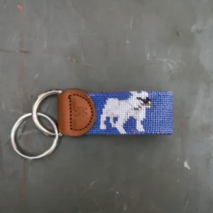 Bulldog Needlepoint Key Fob