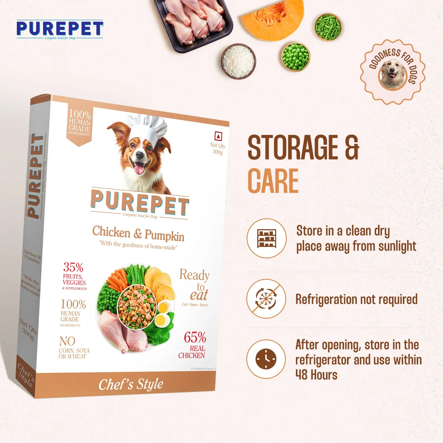 Purepet Chicken and Pumpkin Fresh Food for Dogs - Image 2