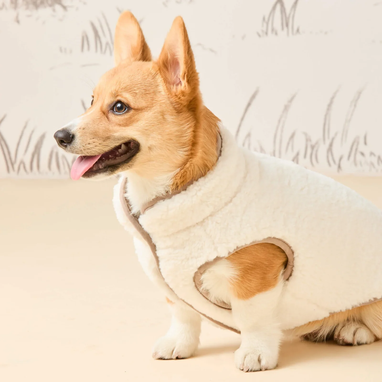 Fawn Sherpa-Lined Reversible Dog Jacket - Image 2