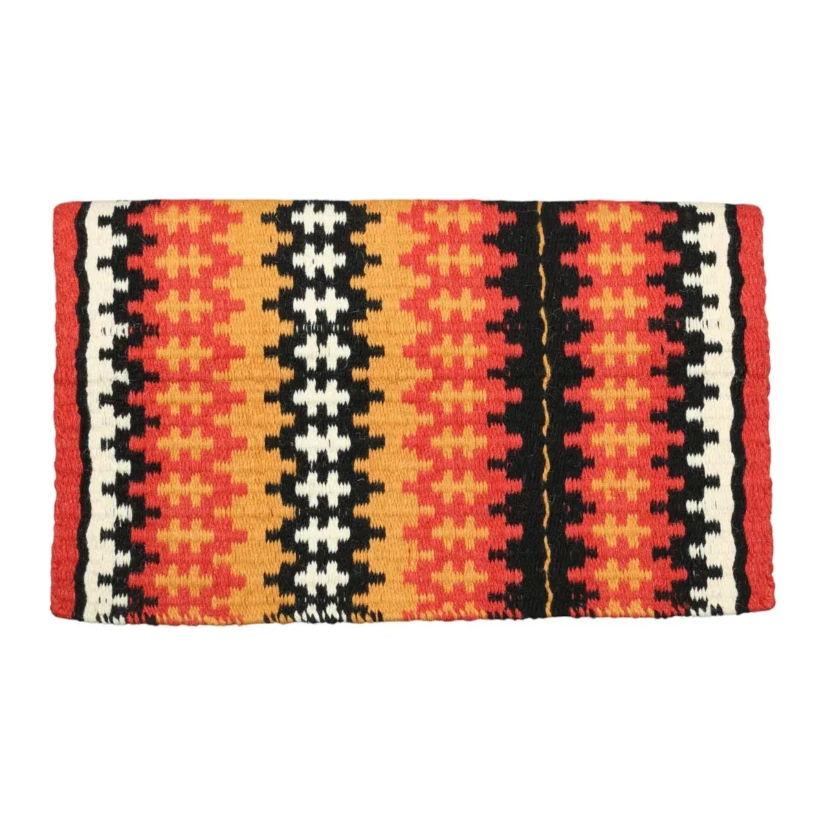 TuffRider Yukon Double Weave Saddle Blanket-Red/Yellow/Black-34 x 42 in