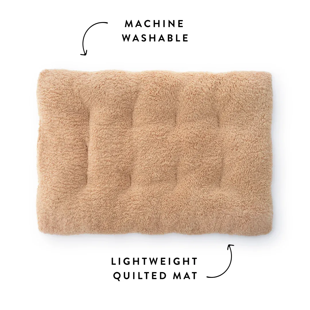 Latte Recycled Sherpa Dog Travel Mat - Image 2