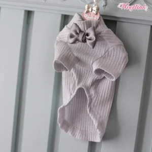 Wooflink Holiday Shimmer Basic Turtleneck in Silver