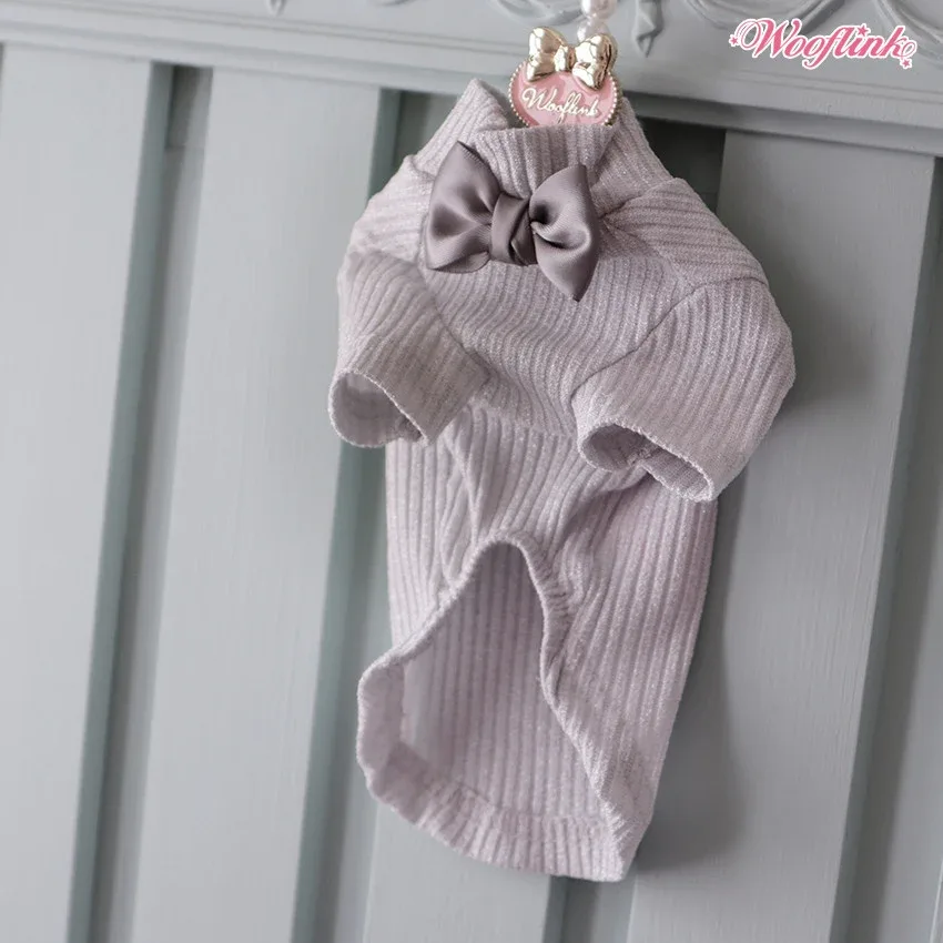 Wooflink Holiday Shimmer Basic Turtleneck in Silver