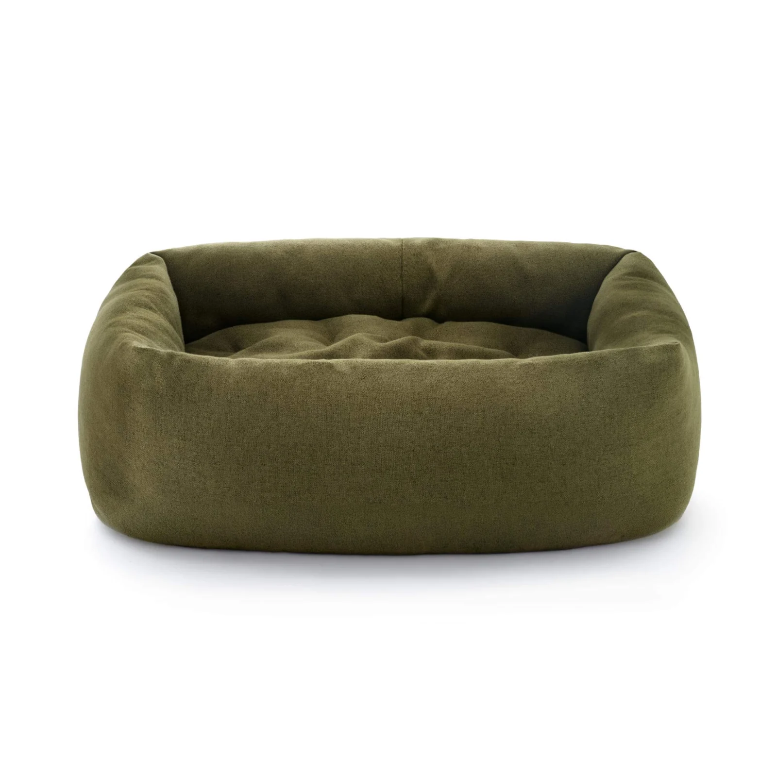 Olive Flannel Bolster Dog Bed - Image 2