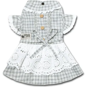 Touchdog 'I love Poochi' Classical Plaid Fashion Designer Dog Dress