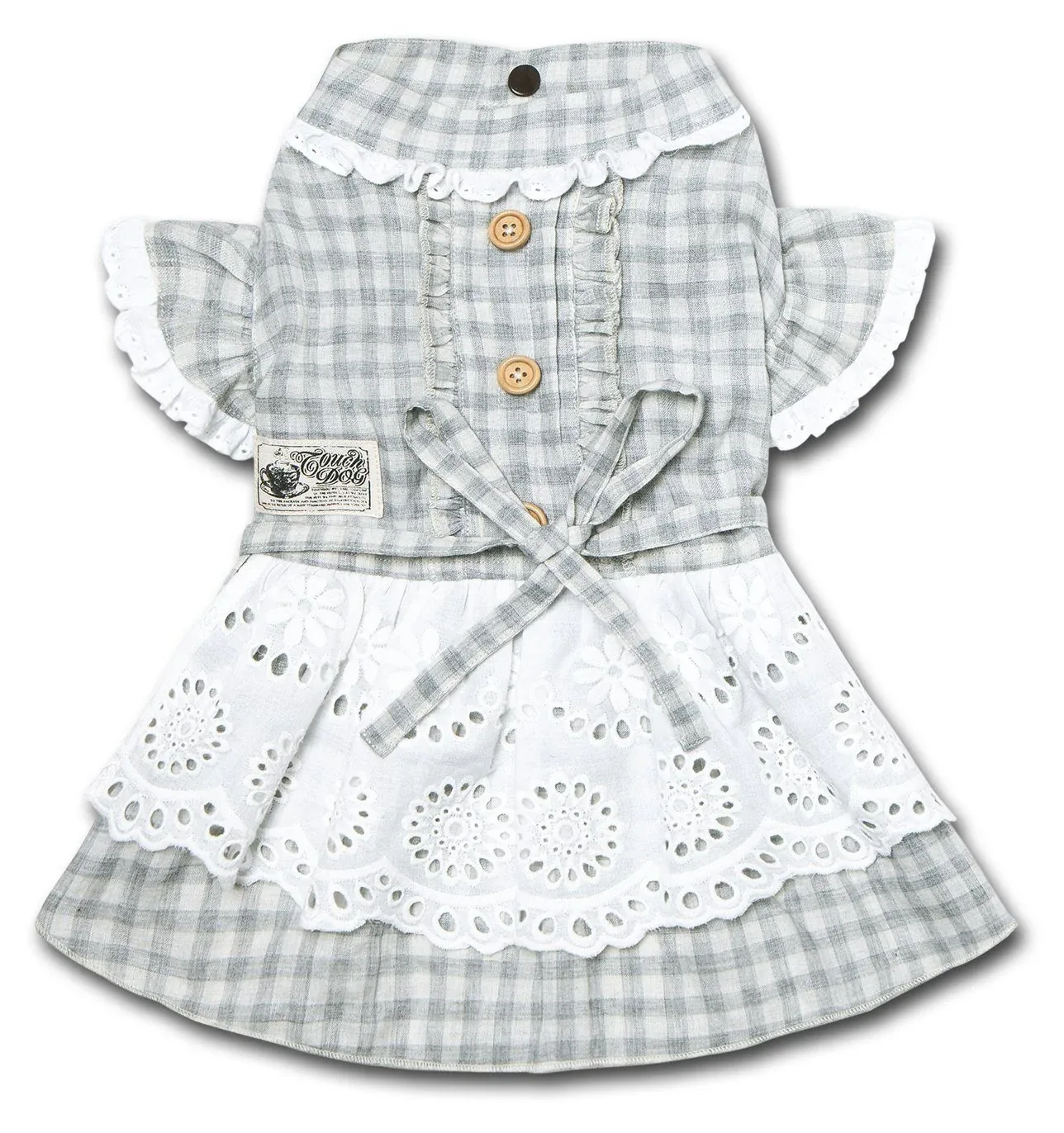 Touchdog 'I love Poochi' Classical Plaid Fashion Designer Dog Dress