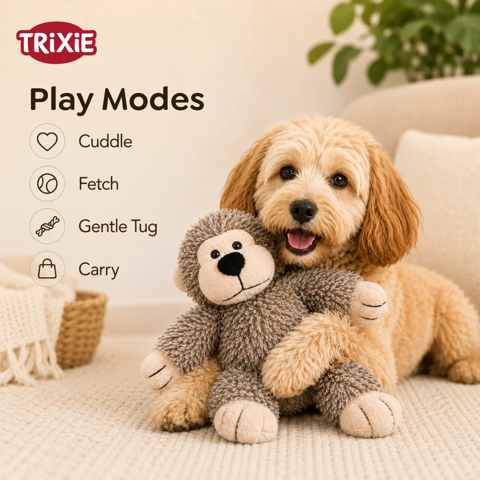 Trixie Monkey Plush Toy for Dogs - Image 2