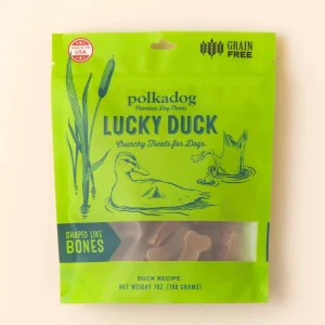 Polkadog Lucky Duck Bone Shaped Crunchy Dog Treats 7 oz