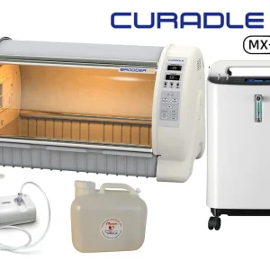 Pet Brooder 90 Bundle with 5L Veterinarian Oxygen Concentrator, Nebulizer, Water Reservoir, and Air Filters by Rcom USA