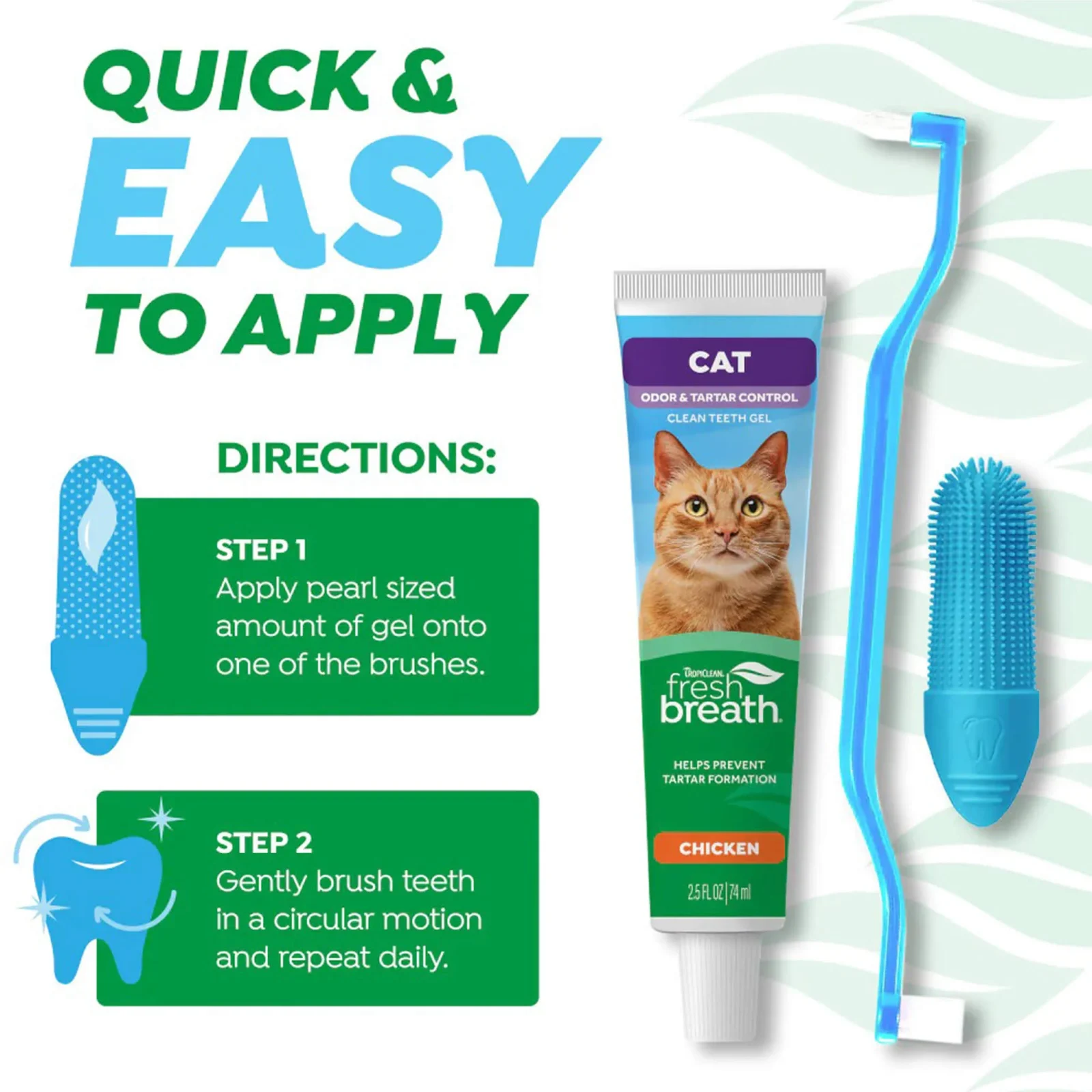 Tropiclean Fresh Breath Odor & Tartar Control Cat Dental Kit - Image 2