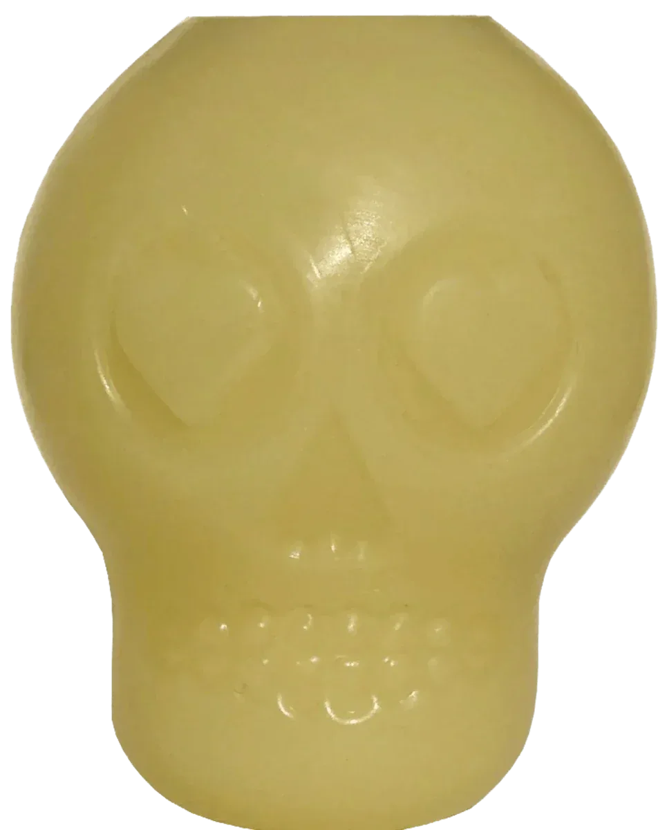 MKB Glow in the Dark Sugar Skull Chew Dog Toy & Treat Dispenser