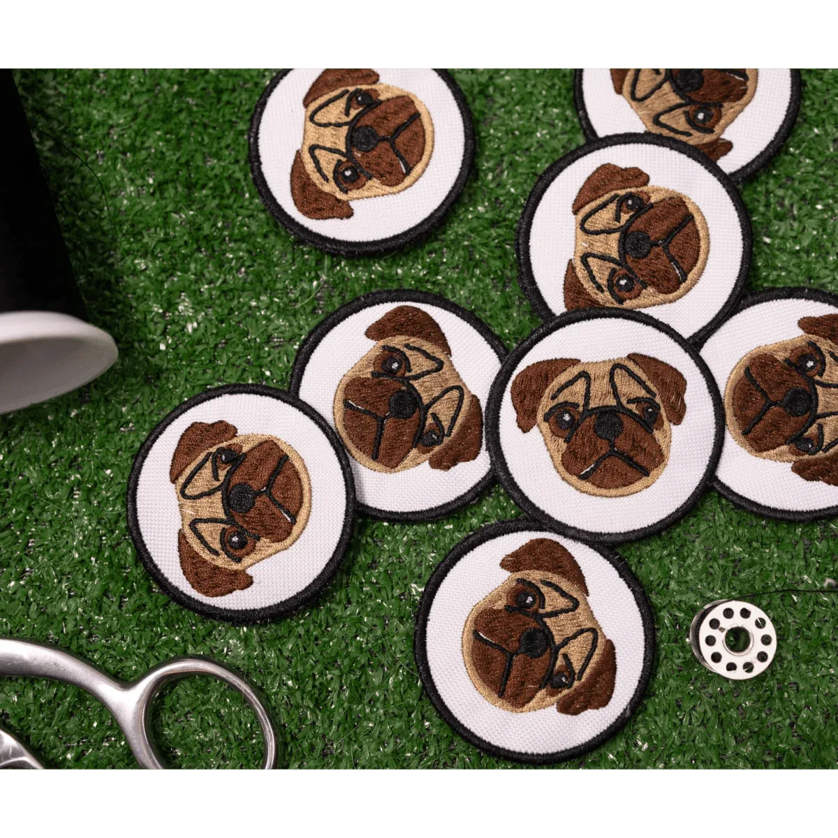 Pug Face Circle Patch - Image 2