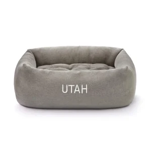 Pebble Gray Flannel Bolster Bed