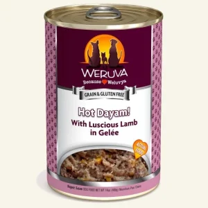 Weruva Dog Hot Dayam! with Luscious Lamb in Gele, 14 oz each, Case of 12