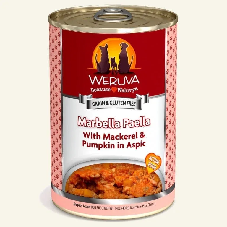 Weruva Dog Marbella Paella With Mackerel And Pumpkin in Aspic, 14 oz each, Case of 12