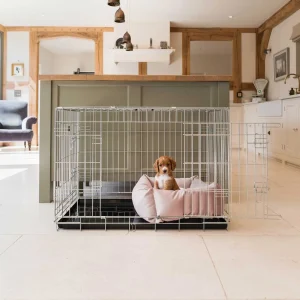 Dog Crate with Cosy & Calming Puppy Crate Bed in Blossom Velvet by Lords & Labradors