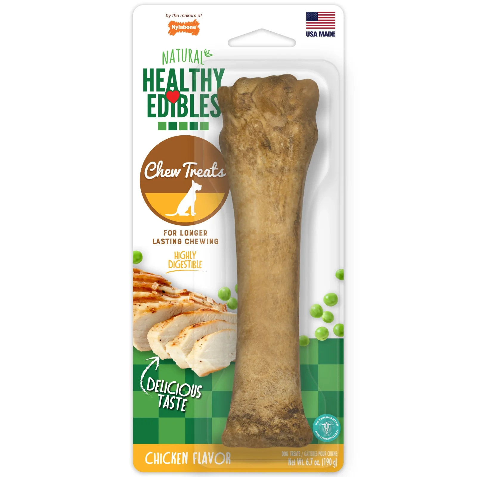 Nylabone Healthy Edibles All-Natural Long-Lasting Dog Chew Treats Chicken, X-Large/Souper, 50 lb 1 ct