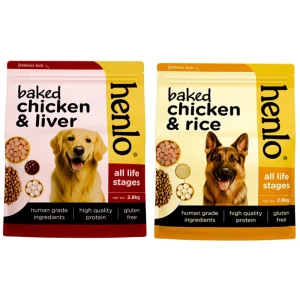 Henlo Baked Chicken & Liver and Chicken & Rice Dog Dry Food Combo