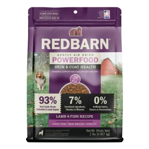 Redbarn Pet Products Gently Air Dried Powerfood Skin & Coat Health Dry Dog Food Lamb & Fish, 2 lb