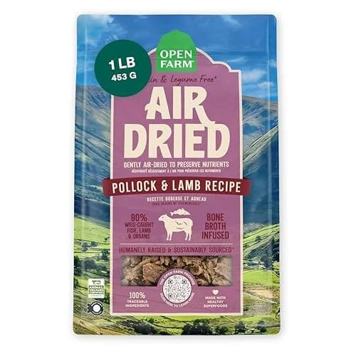 Open Farm Grain-Free Pollock and Lamb Bone-Broth Infused Air-Dried Dog Food or Topper