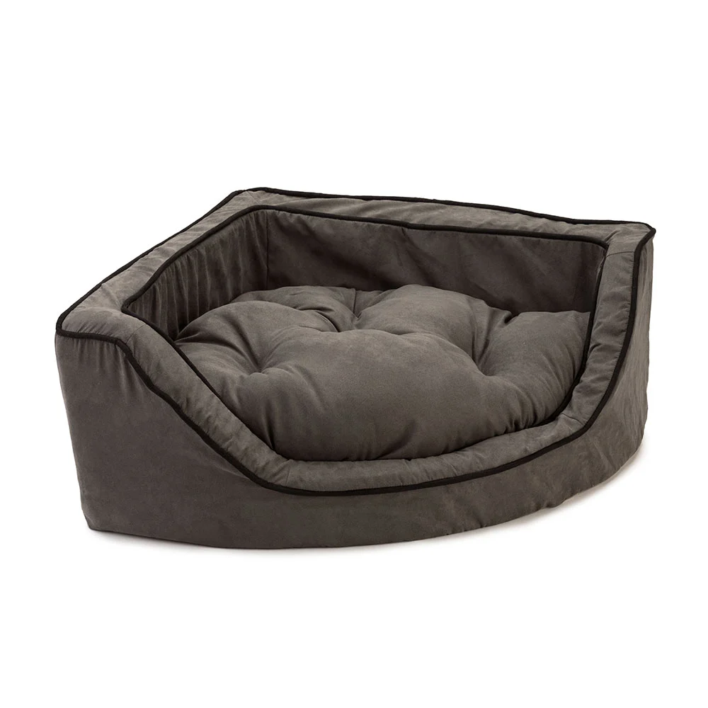 Luxury Overstuffed Corner Dog Bed with Microsuede - Image 2